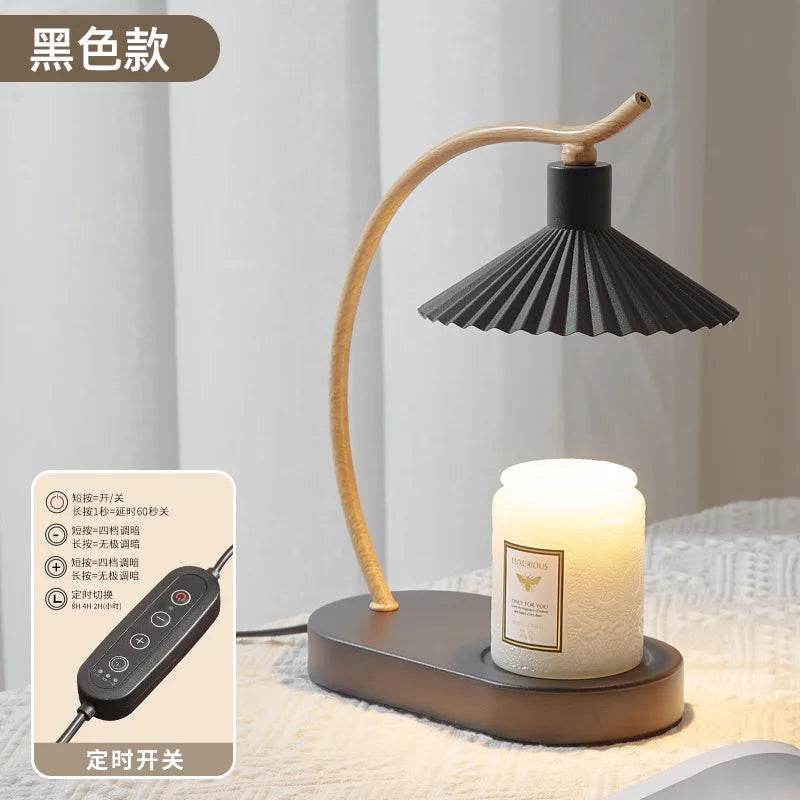 Nordic Candle Warmer Lamp | Metal & Wood Wax Melt Lamp