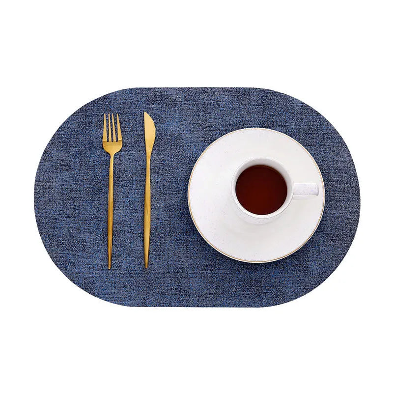 Oval Faux Leather Placemats | Heat Resistant & Non-Slip