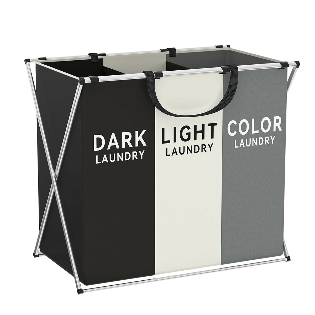Multi-Section Laundry Hamper | Foldable Clothes Basket with Compartments