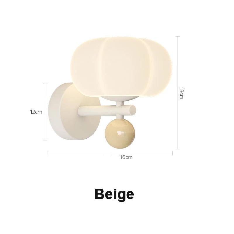 QUASHION Nordic Home Decor Wall Lamps Plastic and Iron Material Sconce Lightings Modern Soft Style Pumpkin Shape Bedroom Lustres