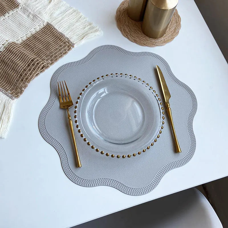 Round Faux Leather Placemats