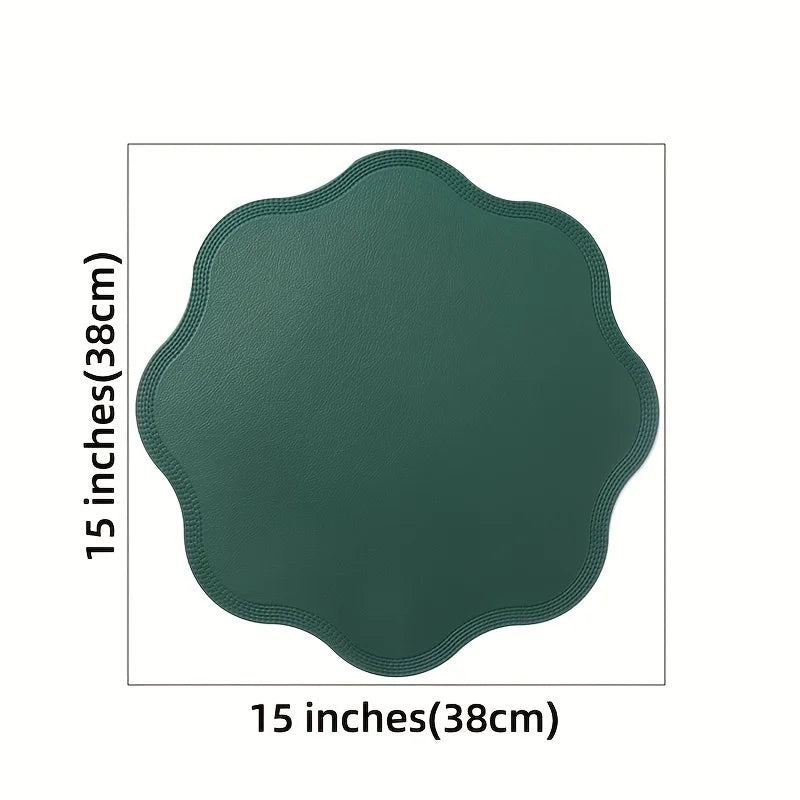 Round Faux Leather Placemats