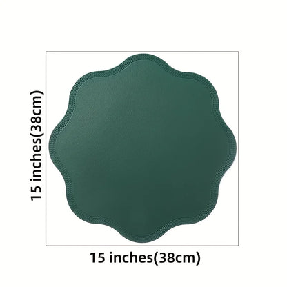 Round Faux Leather Placemats