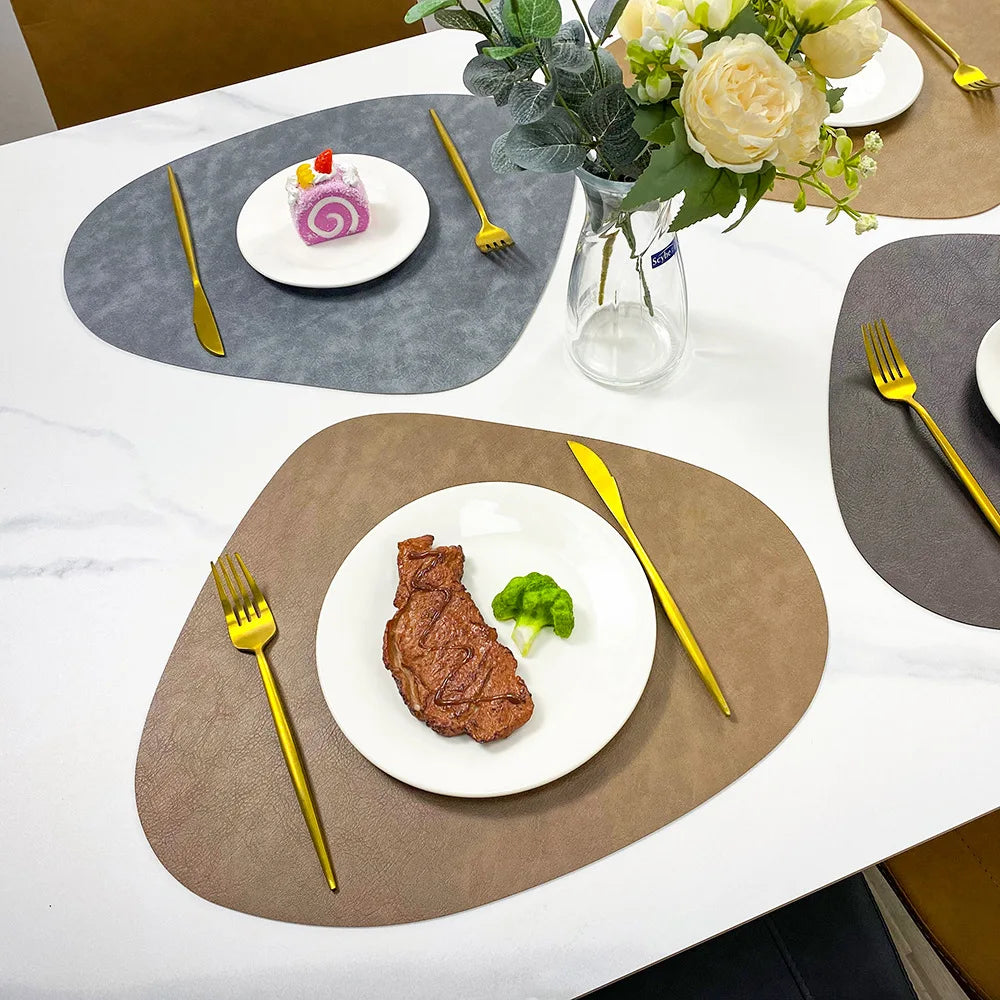 Teardrop Double-Sided Faux Leather Placemats | Non-Slip & Heat Resistant