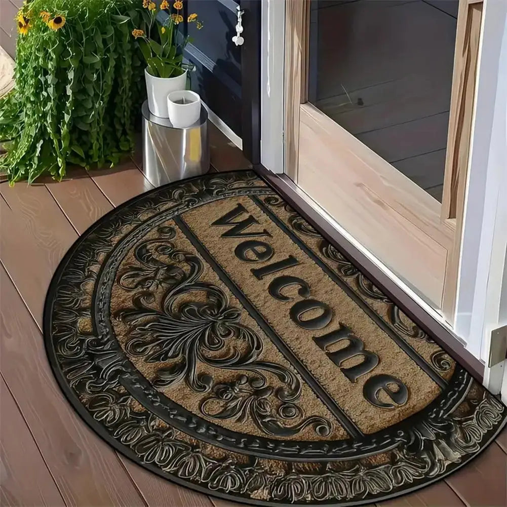 Half-Circle Mosaic Door Mat | Indoor & Outdoor Use