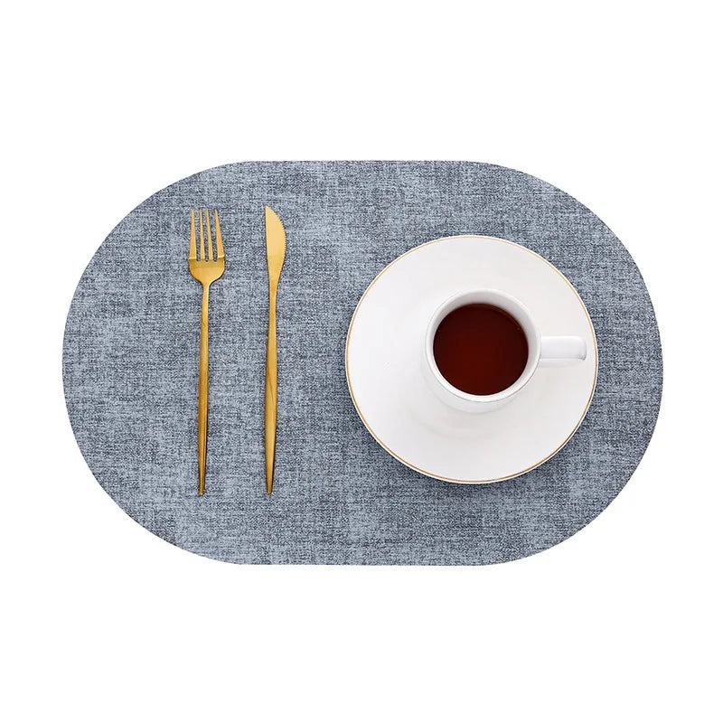 Oval Faux Leather Placemats | Heat Resistant & Non-Slip