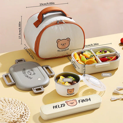 Portable Bento Lunch Box | Leak-Proof with 3 Compartments