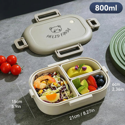 Portable Bento Lunch Box | Leak-Proof with 3 Compartments
