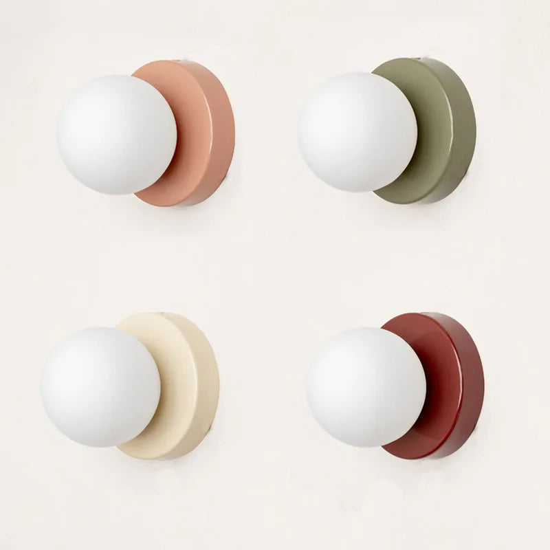Macaron LED Wall Lamp – Coloured Glass Hardwired Sconce
