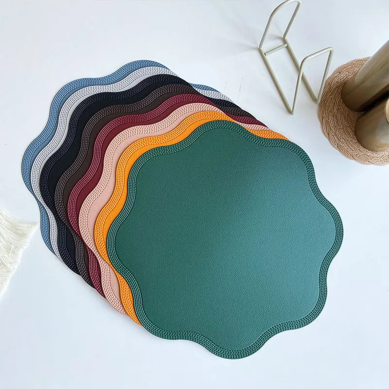 Round Faux Leather Placemats