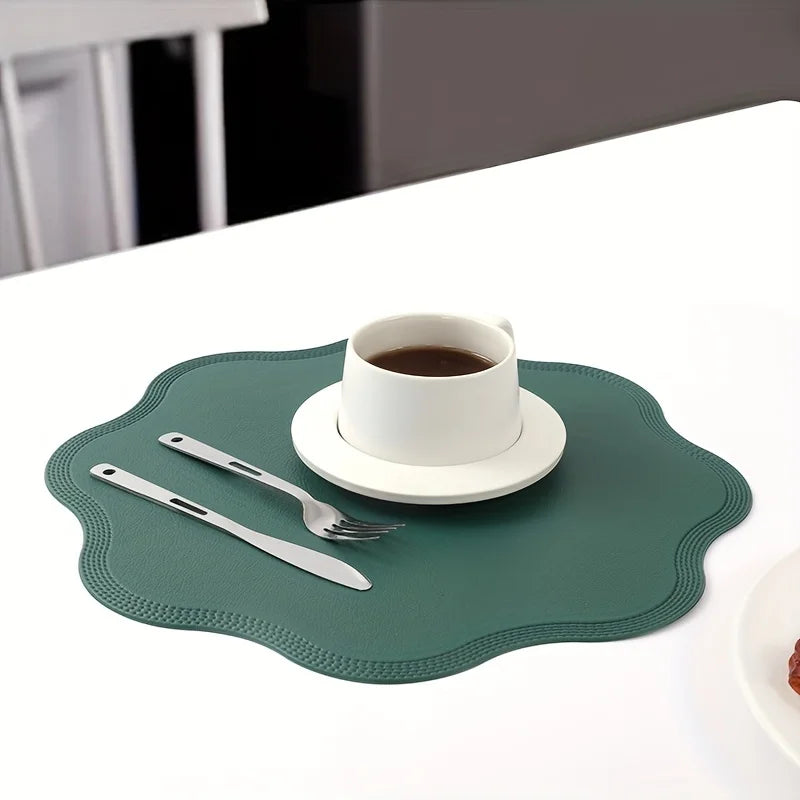 Round Faux Leather Placemats