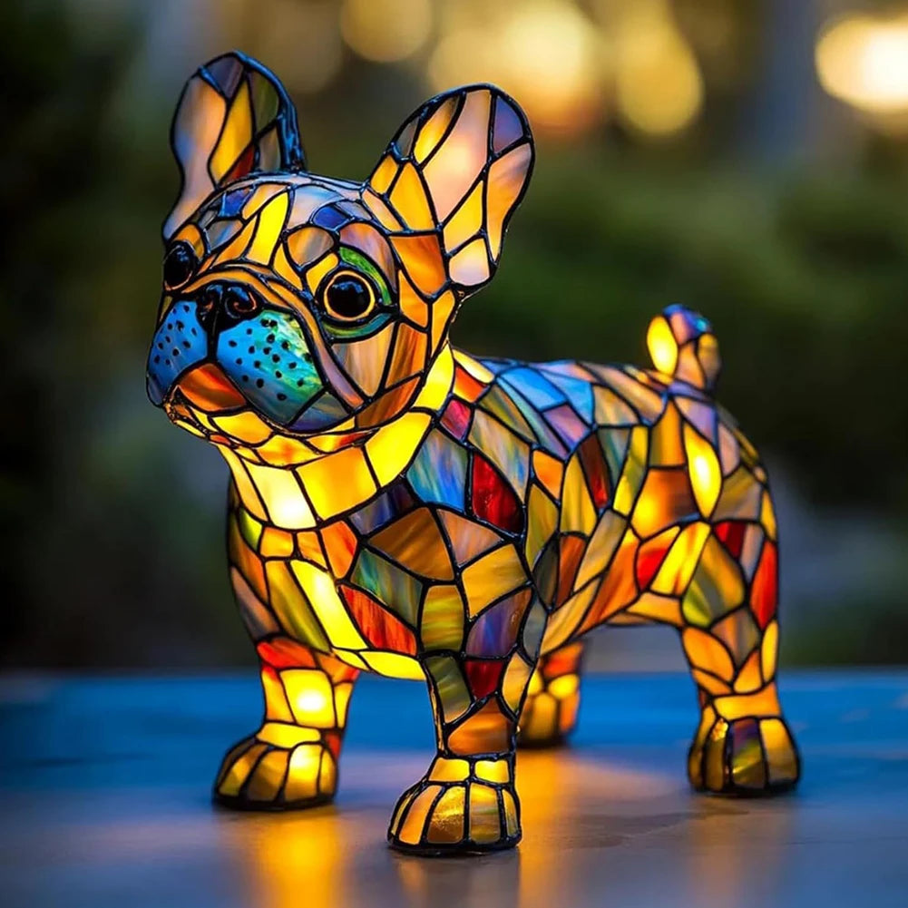 Resin Dog Figurine Table Lamp – Warm LED Accent Light