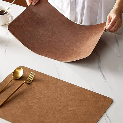 Double-Sided Faux Leather Placemats | Heat Resistant & Waterproof