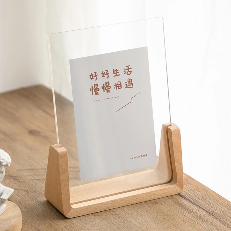 U-Shaped Acrylic & Wood Photo Frame