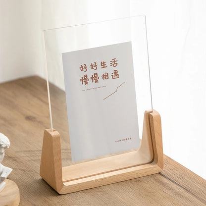 U-Shaped Acrylic & Wood Photo Frame