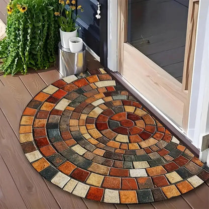 Half-Circle Mosaic Door Mat | Indoor & Outdoor Use