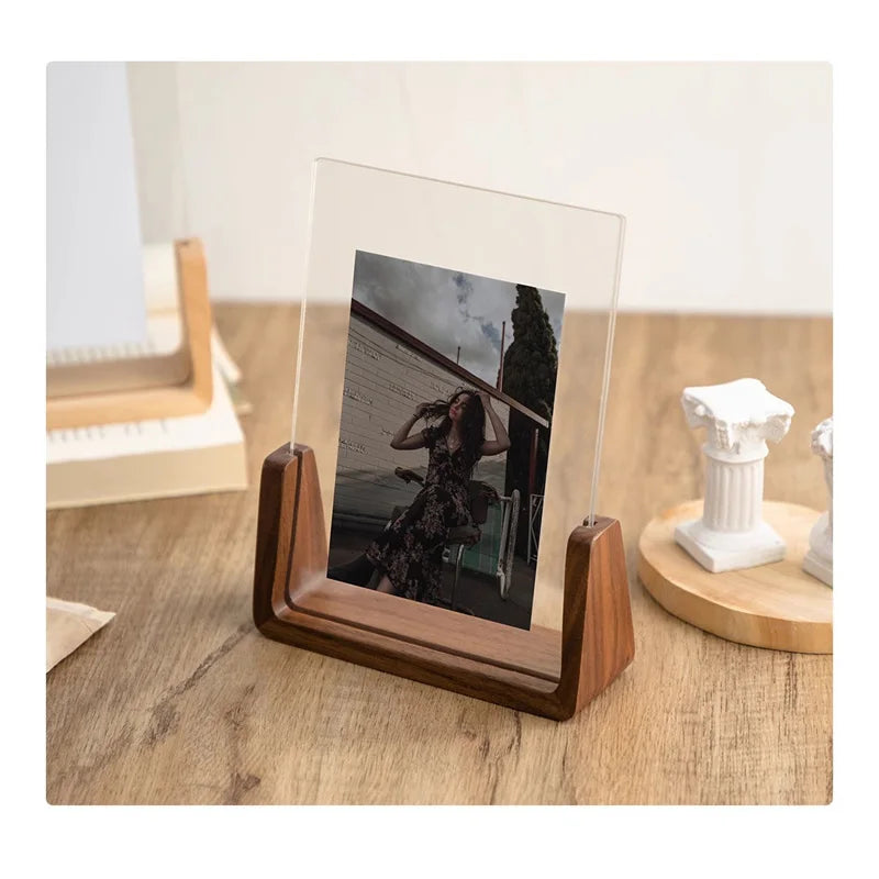 U-Shaped Acrylic & Wood Photo Frame