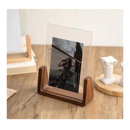 U-Shaped Acrylic & Wood Photo Frame