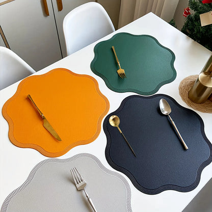 Round Faux Leather Placemats