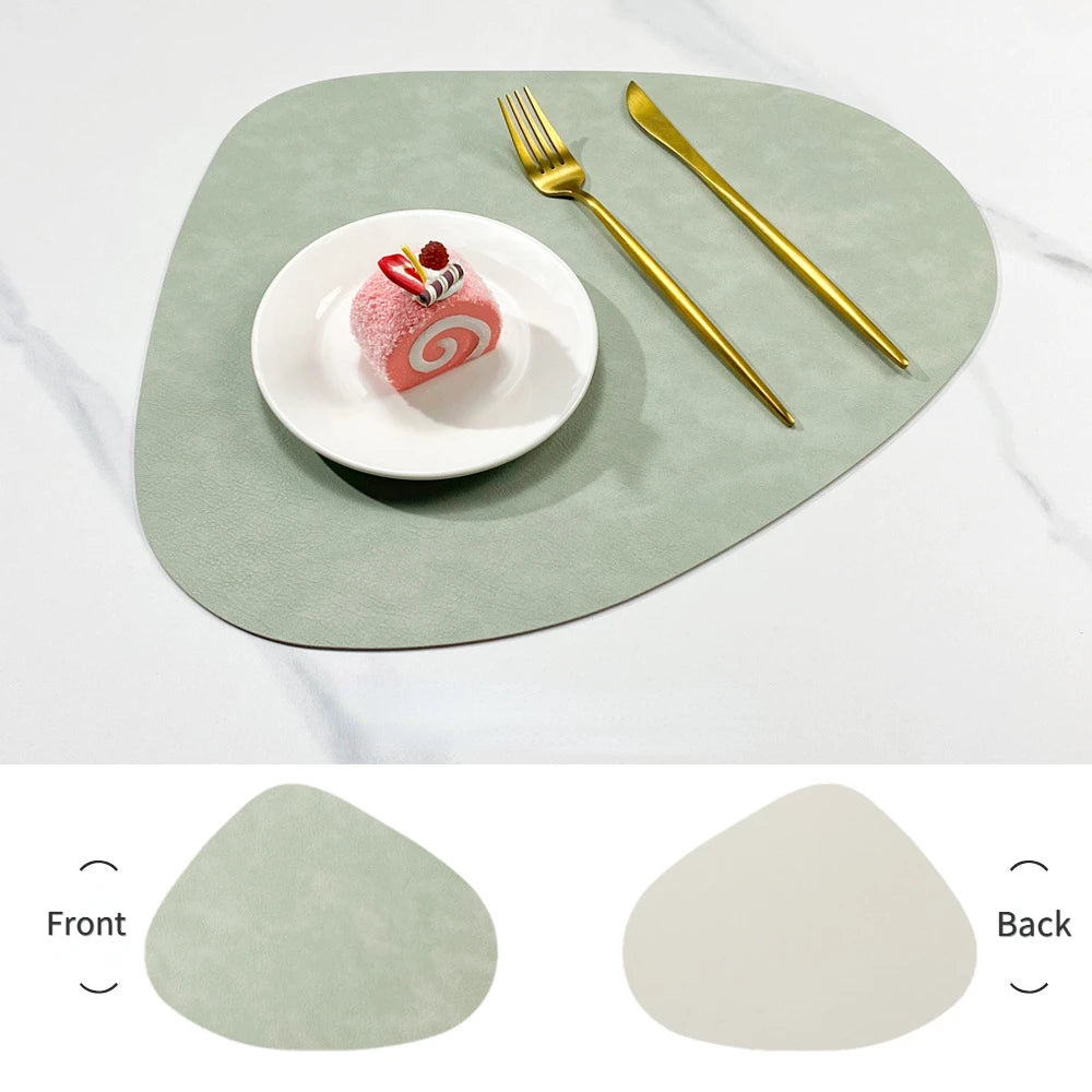 Teardrop Double-Sided Faux Leather Placemats | Non-Slip & Heat Resistant