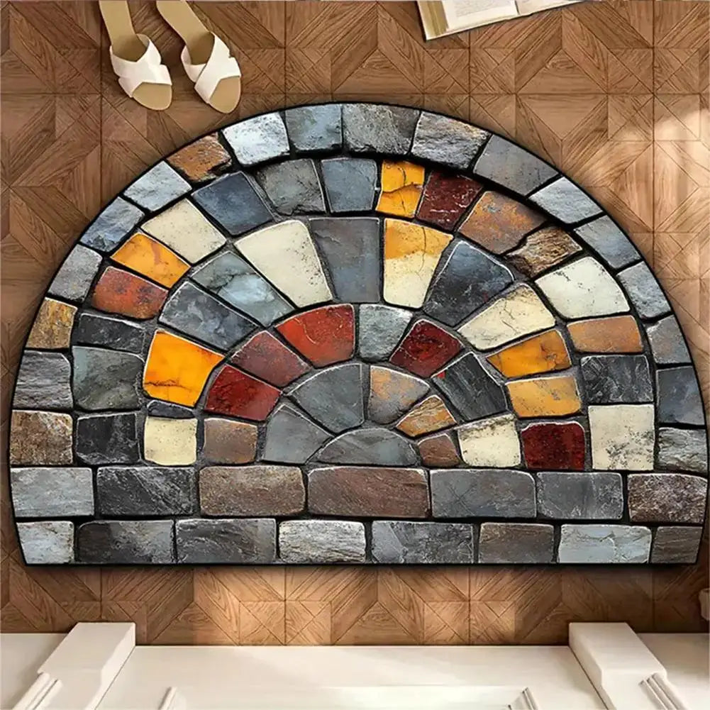 Half-Circle Mosaic Door Mat | Indoor & Outdoor Use
