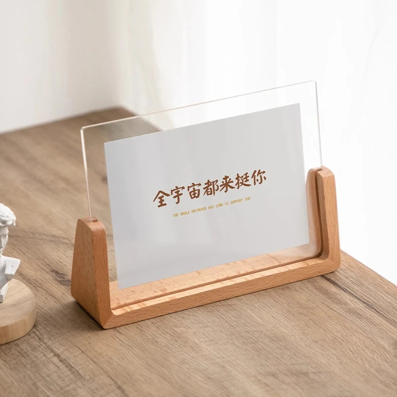 U-Shaped Acrylic & Wood Photo Frame