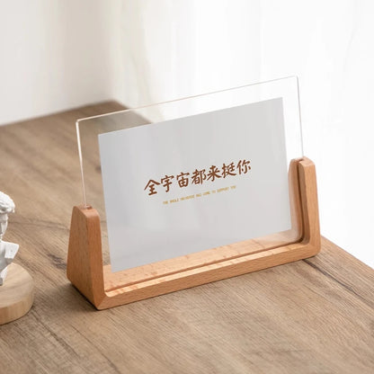 U-Shaped Acrylic & Wood Photo Frame