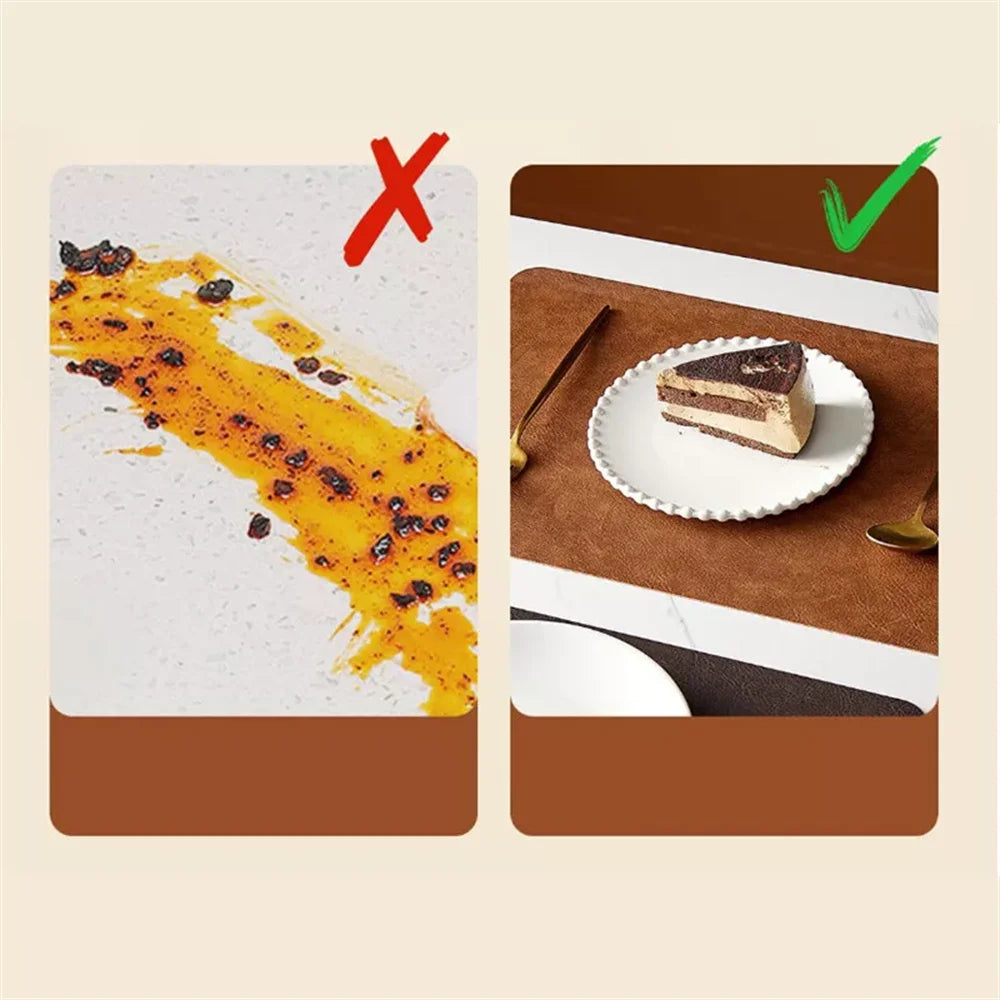 Double-Sided Faux Leather Placemats | Heat Resistant & Waterproof
