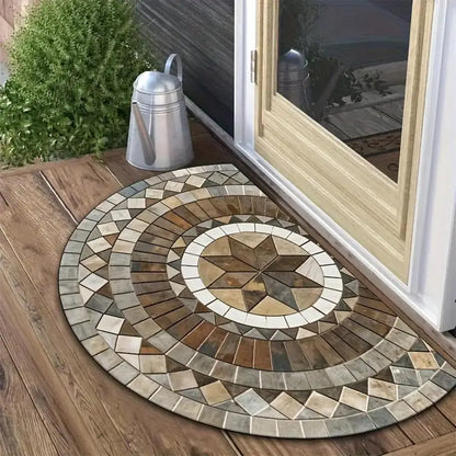 Half-Circle Mosaic Door Mat | Indoor & Outdoor Use