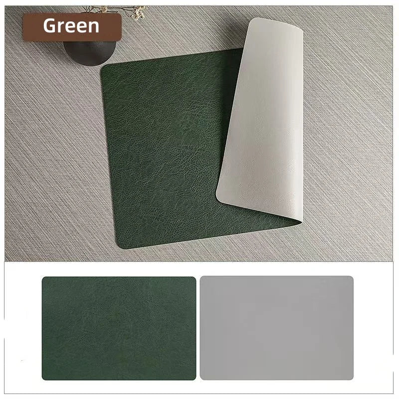 Double-Sided Faux Leather Placemats | Heat Resistant & Waterproof