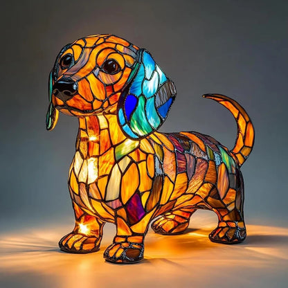 Resin Dog Figurine Table Lamp – Warm LED Accent Light