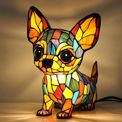Resin Dog Figurine Table Lamp – Warm LED Accent Light