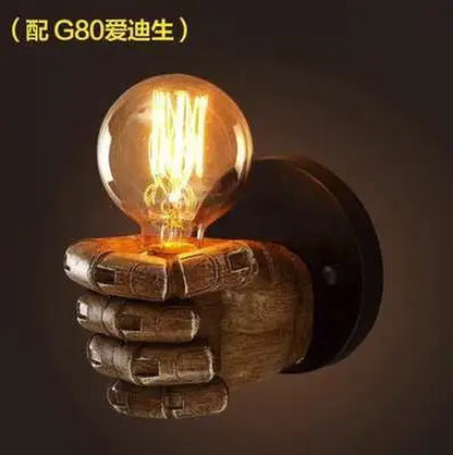 Industrial Hand Wall Lamp – Sculptural Resin Fist Sconce