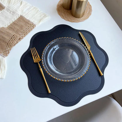 Round Faux Leather Placemats