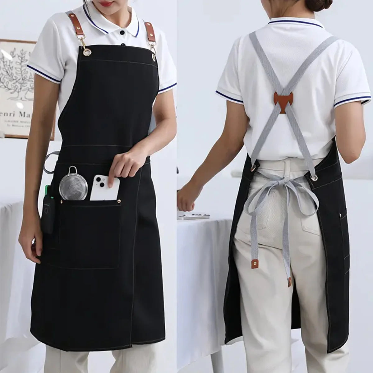 Waterproof Canvas Apron | Split Skirt Design with Pockets