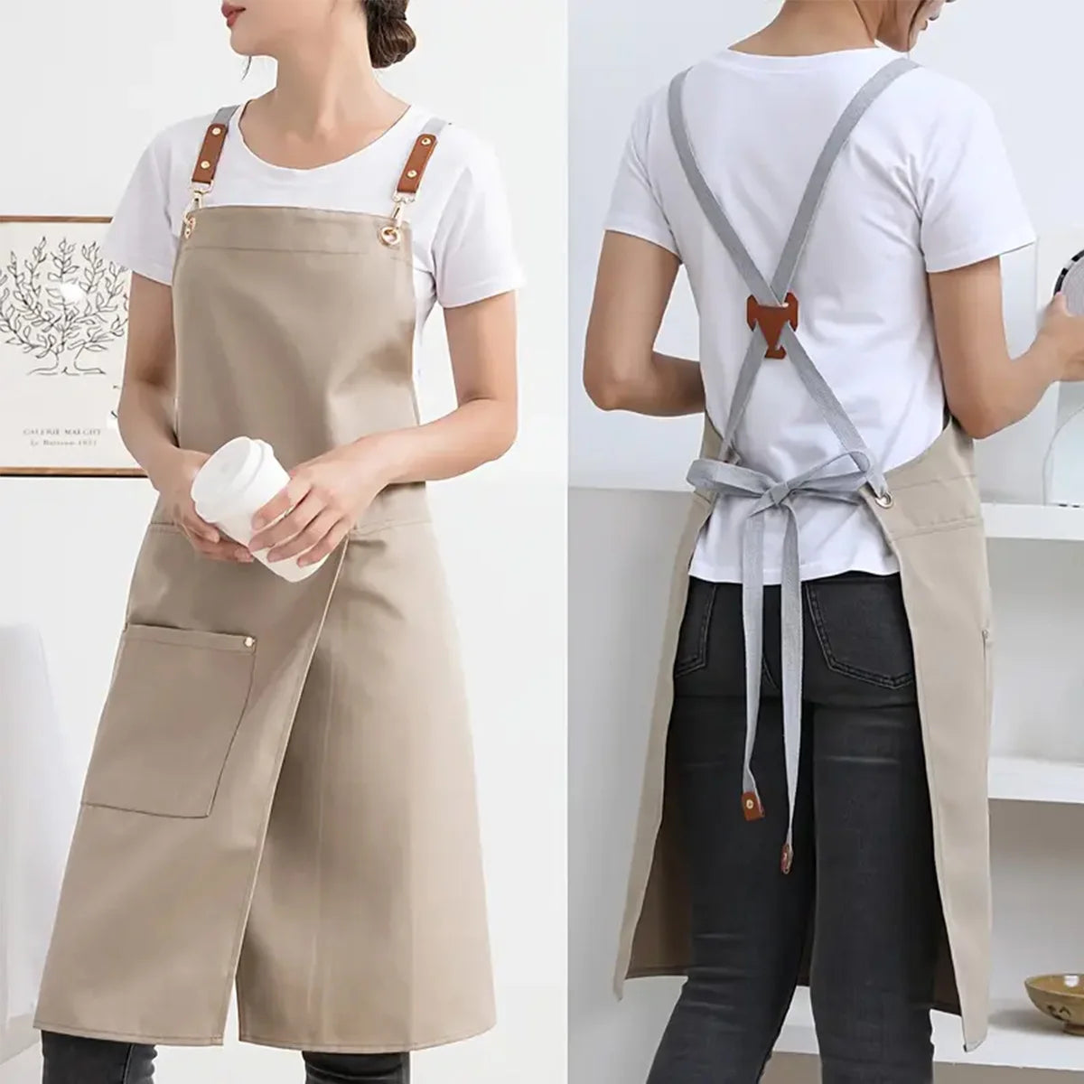 Waterproof Canvas Apron | Split Skirt Design with Pockets