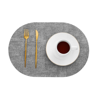 Oval Faux Leather Placemats | Heat Resistant & Non-Slip