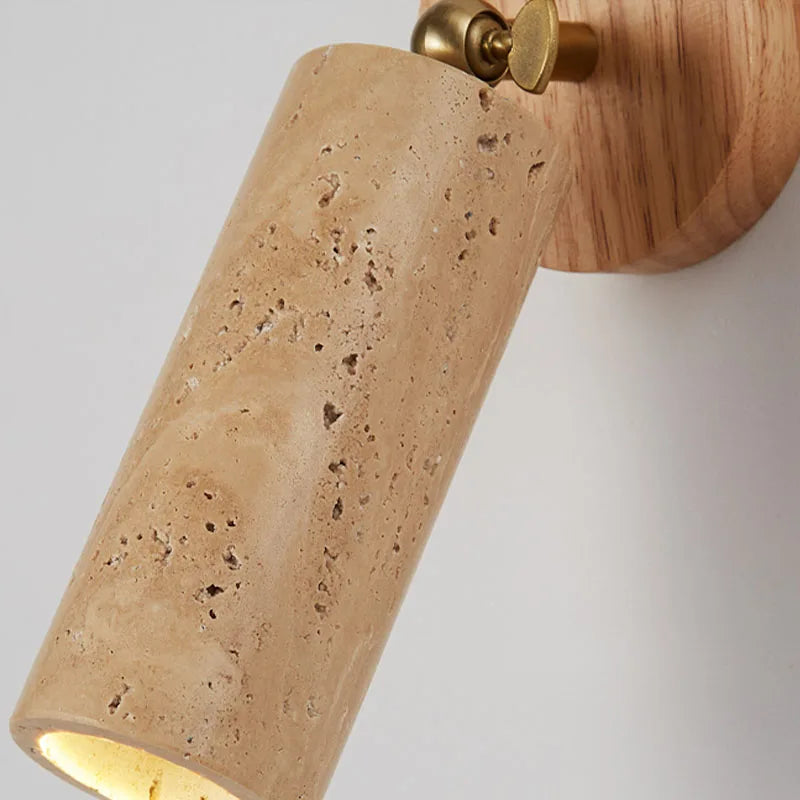 Wabi-Sabi Stone & Wood Wall Lamp – Japanese Style Sconce
