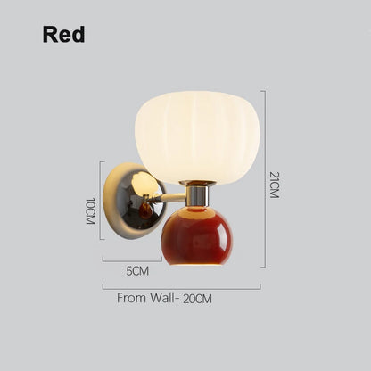 QUASHION Nordic Home Decor Wall Lamps Plastic and Iron Material Sconce Lightings Modern Soft Style Pumpkin Shape Bedroom Lustres