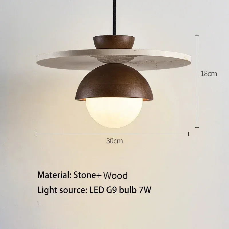 Denmark Creative Led Chandelier Walnut Wood Pendant Light Hanging Lights Bedside Small Lighting Fixtures Indoor Home Decor