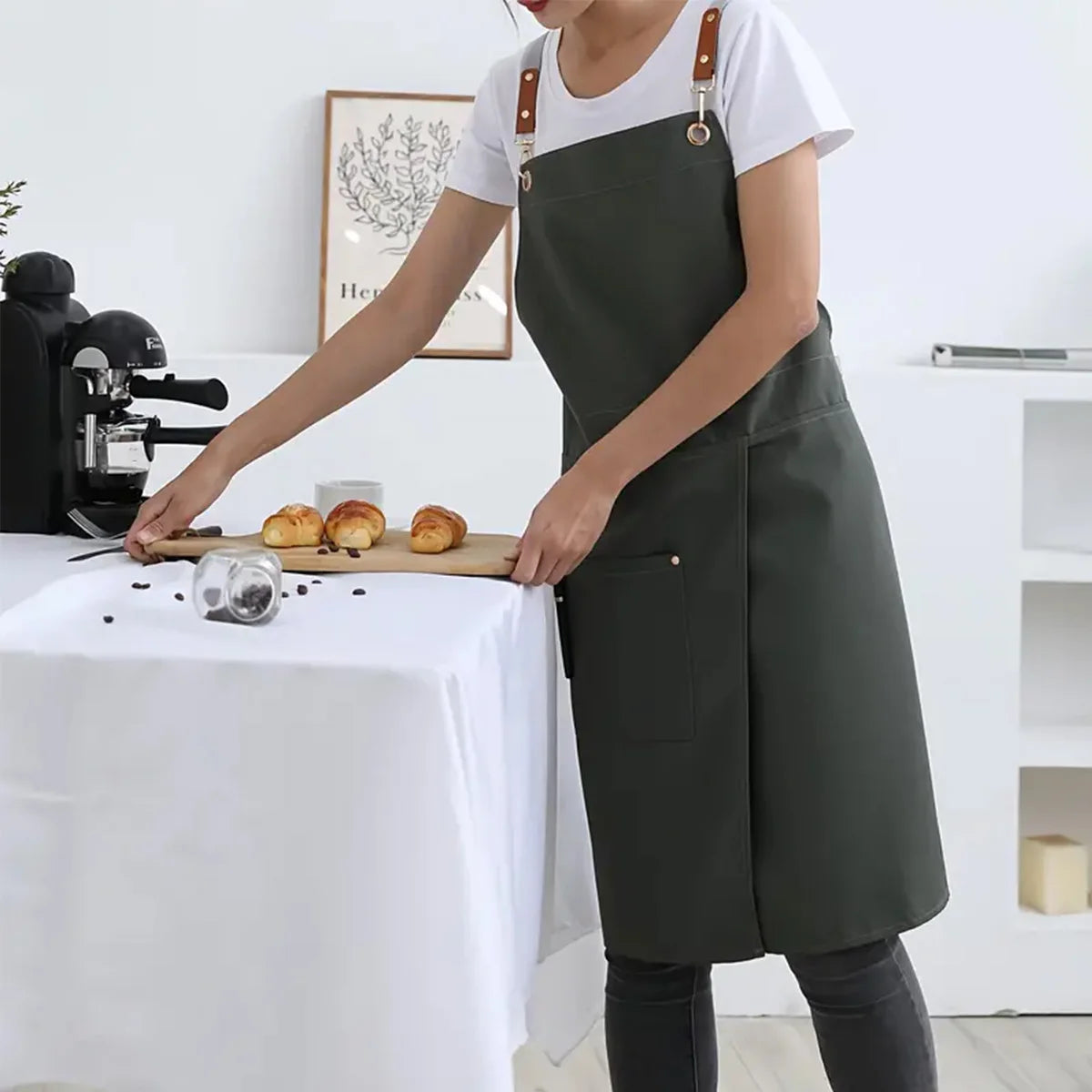 Waterproof Canvas Apron | Split Skirt Design with Pockets