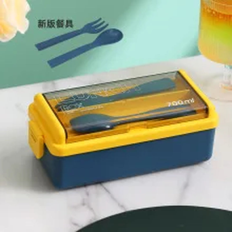 1400Ml Double Layer Bento Box | Portable Lunch Box with Fork & Spoon