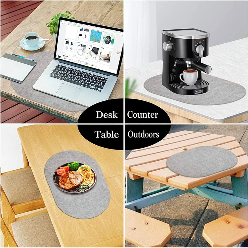 Oval Faux Leather Placemats | Heat Resistant & Non-Slip