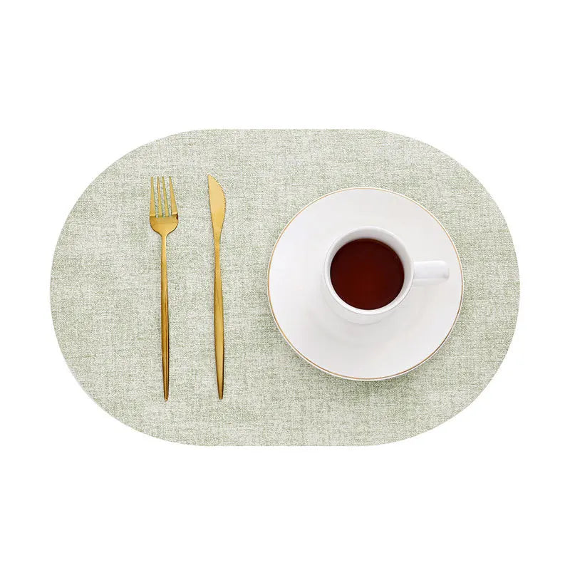 Oval Faux Leather Placemats | Heat Resistant & Non-Slip