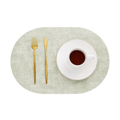 Oval Faux Leather Placemats | Heat Resistant & Non-Slip