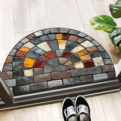 Half-Circle Mosaic Door Mat | Indoor & Outdoor Use