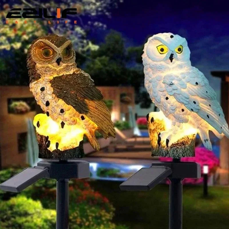 Solar Owl Garden Light | Outdoor Pathway Stake Lamp