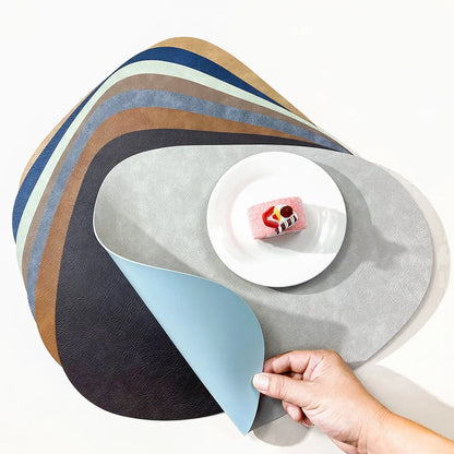 Teardrop Double-Sided Faux Leather Placemats | Non-Slip & Heat Resistant
