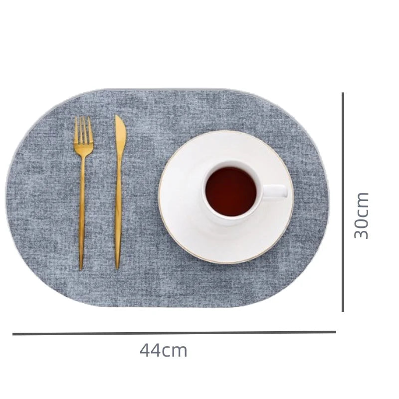 Oval Faux Leather Placemats | Heat Resistant & Non-Slip