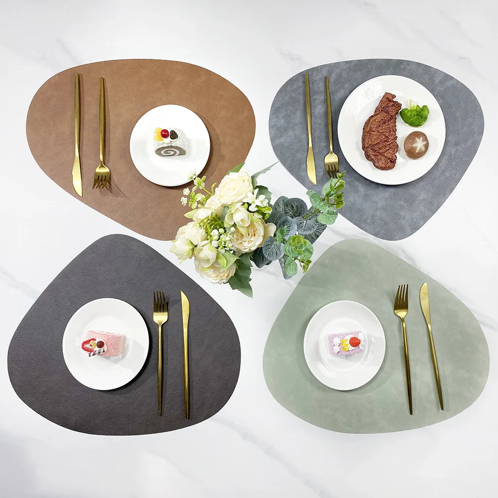 Teardrop Double-Sided Faux Leather Placemats | Non-Slip & Heat Resistant